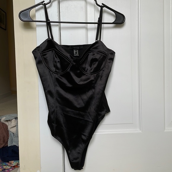 Forever 21 Women’s Black Corset Bodysuit - Picture 1 of 2